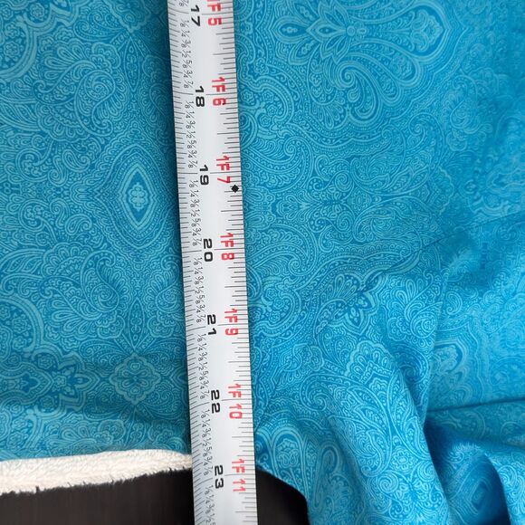 AXXESS Men’s Shirt Large Turquoise Paisley Long Sleeve Button-Up Contrast Collar - Picture 10 of 12